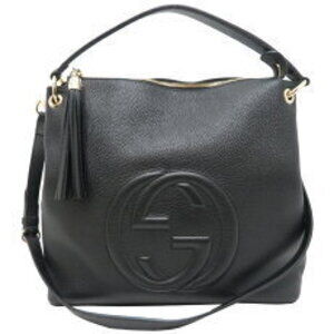 Gucci Soho Shoulder Bag Handbag Leather Black